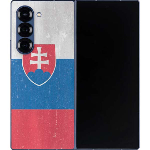 Slovakia Flag Distressed Galaxy Z Fold6 Skin