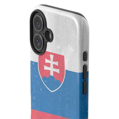Slovakia Flag Distressed iPhone 16 Impact Case