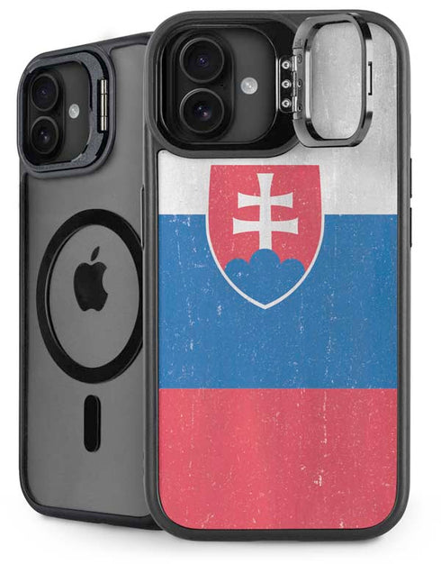Slovakia Flag Distressed iPhone 16 Kickstand Case