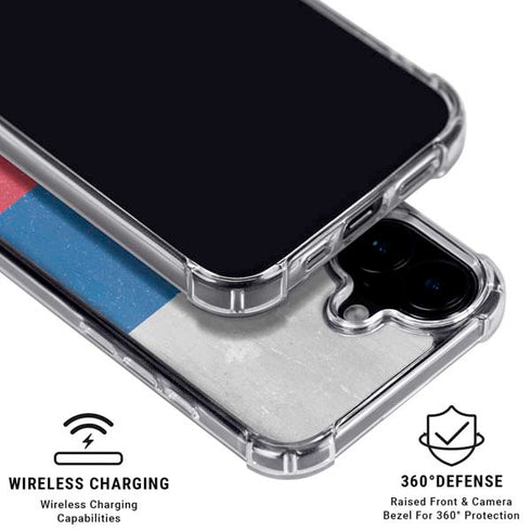 Slovakia Flag Distressed iPhone 16 Plus Clear Case