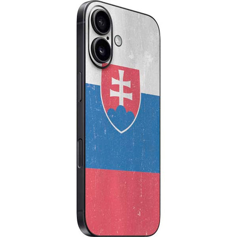 Slovakia Flag Distressed iPhone 16 Plus Skin