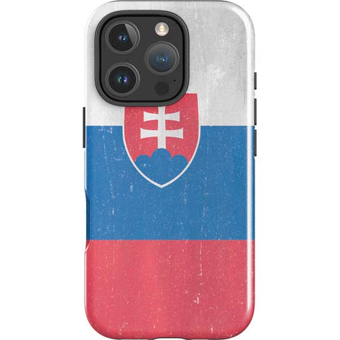Slovakia Flag Distressed iPhone 16 Pro Impact Case