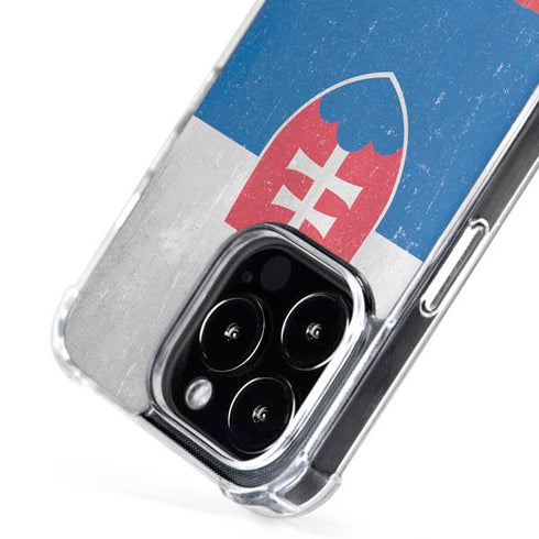 Slovakia Flag Distressed iPhone 16 Pro MagSafe Case