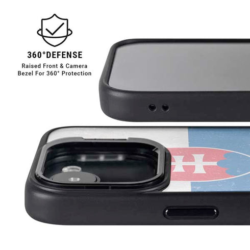 Slovakia Flag Distressed iPhone 16e Kickstand Case