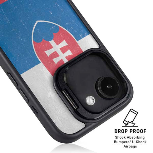 Slovakia Flag Distressed iPhone 16e Kickstand Case