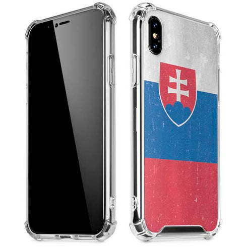 Slovakia Flag Distressed iPhone X/XS Clear Case