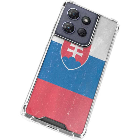 Slovakia Flag Distressed Moto G 5G (2025) Clear Case