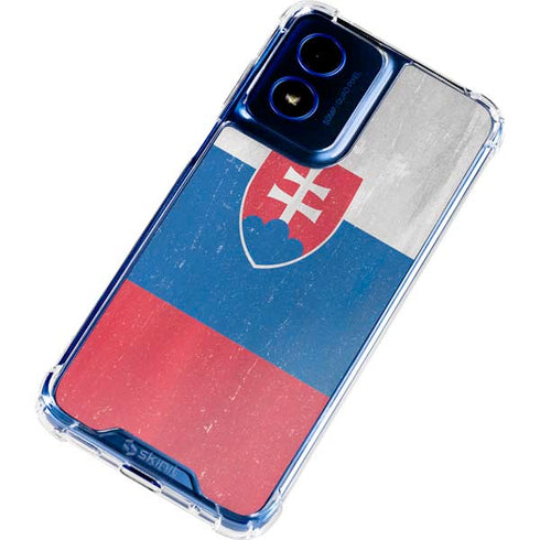 Slovakia Flag Distressed Moto G 5G (2024) Clear Case