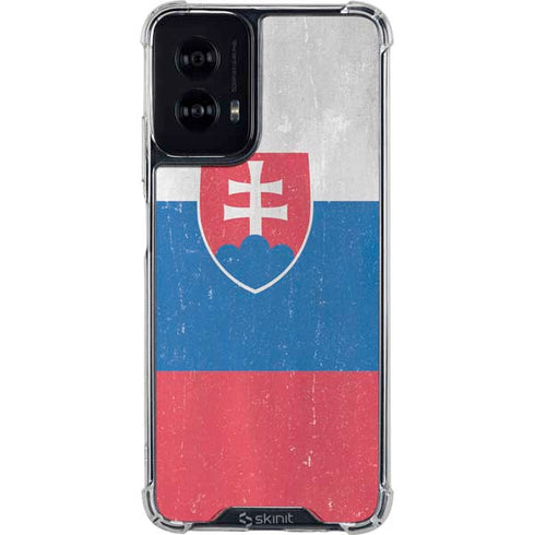 Slovakia Flag Distressed Moto G Power 5G (2024) Clear Case