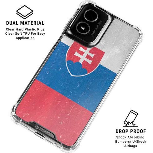 Slovakia Flag Distressed Moto G Power 5G (2024) Clear Case