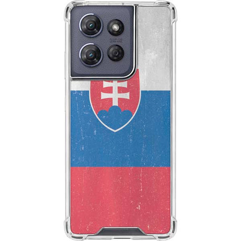 Slovakia Flag Distressed Moto G Stylus 5G (2025) Clear Case