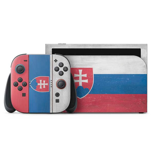 Slovakia Flag Distressed Nintendo Switch 2 (2025) with Joy-Con Skin