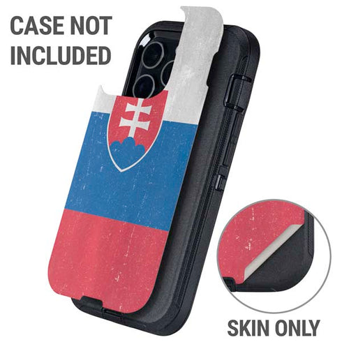 Slovakia Flag Distressed Otterbox Defender iPhone Skin