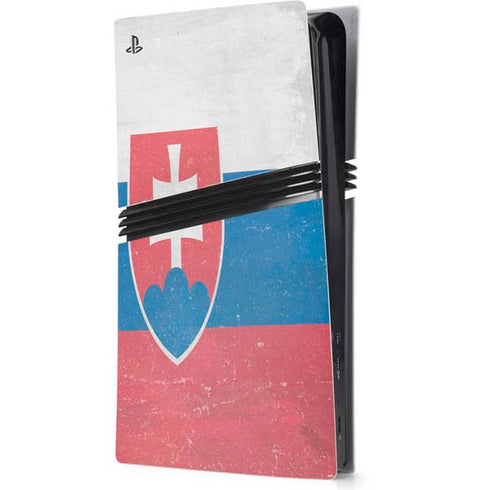 Slovakia Flag Distressed PS5 Pro Console Skin