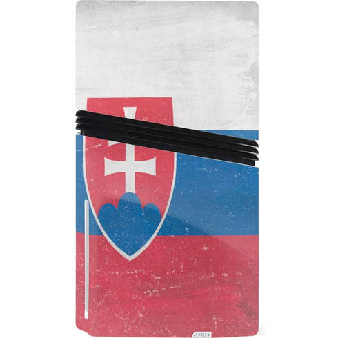 Slovakia Flag Distressed PS5 Pro Disk Bundle Skin