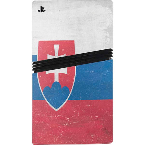 Slovakia Flag Distressed PS5 Pro Disk Console Skin