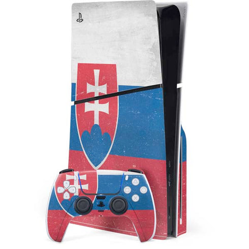 Slovakia Flag Distressed PlayStation PS5 Skins