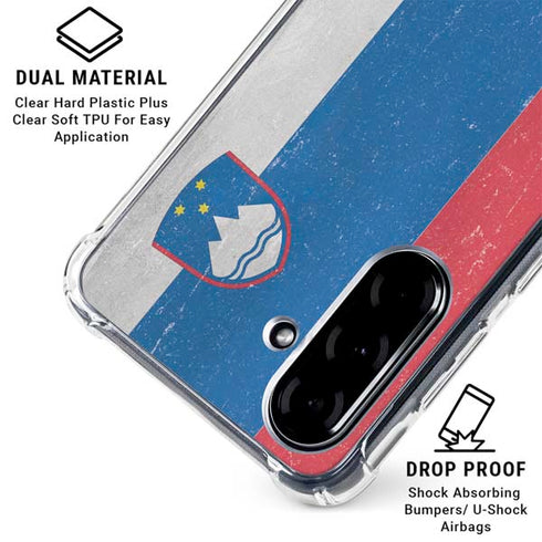 Slovenia Flag Distressed Galaxy A36 5G Clear Case