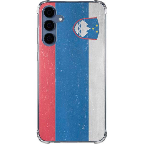 Slovenia Flag Distressed Galaxy A55 5G Clear Case