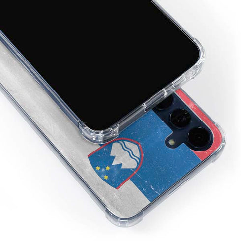 Slovenia Flag Distressed Galaxy A55 5G Clear Case