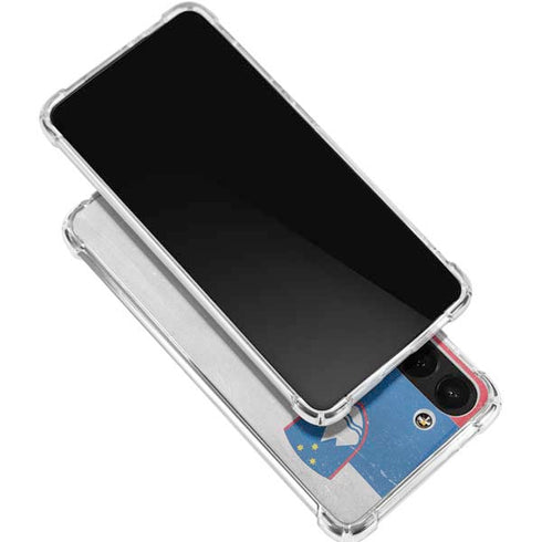 Slovenia Flag Distressed Galaxy S24 FE Clear Case