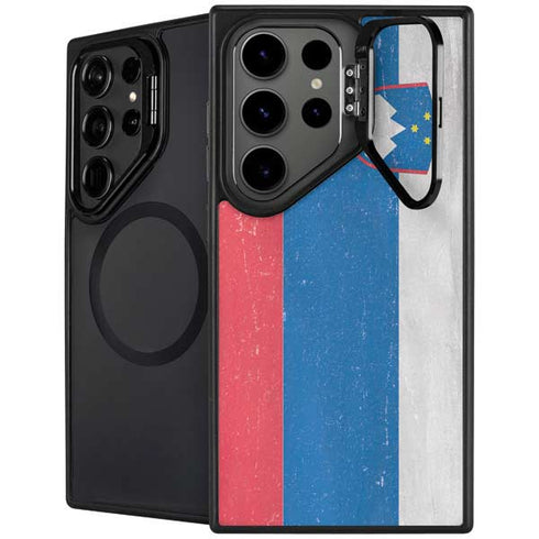 Slovenia Flag Distressed Galaxy S25 Ultra Kickstand Case