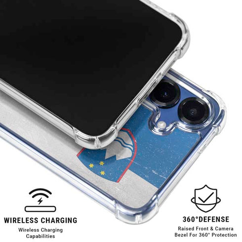 Slovenia Flag Distressed Galaxy S25 Clear Case