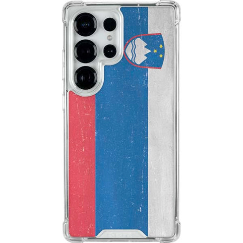 Slovenia Flag Distressed Galaxy S25 Ultra Clear Case