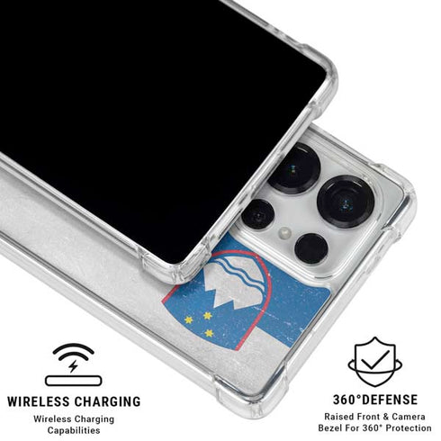 Slovenia Flag Distressed Galaxy S25 Ultra Clear Case