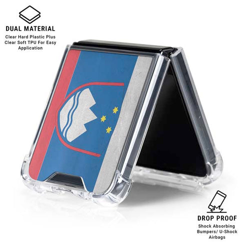 Slovenia Flag Distressed Galaxy Z Flip6 Clear Case