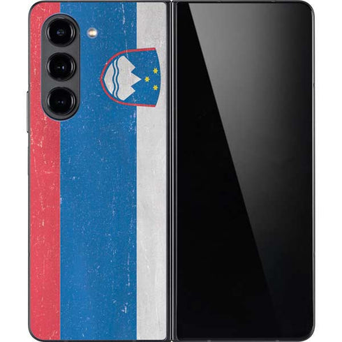 Slovenia Flag Distressed Galaxy Z Fold5 5G Skin