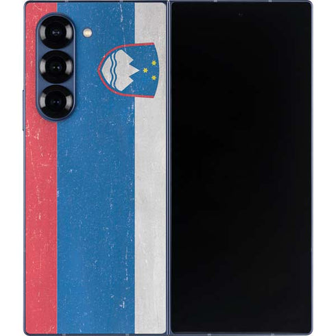 Slovenia Flag Distressed Galaxy Z Fold6 Skin