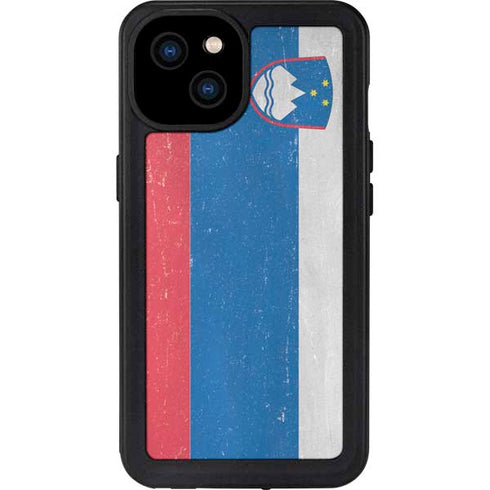 Slovenia Flag Distressed iPhone 15 Plus Waterproof Case