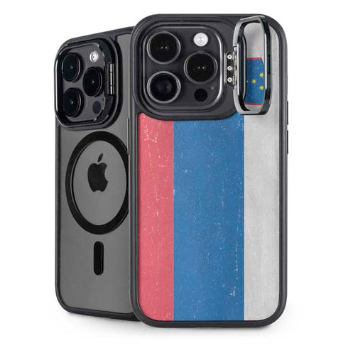 Slovenia Flag Distressed iPhone 15 Pro Max Kickstand Case