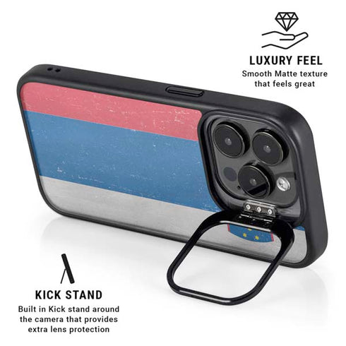 Slovenia Flag Distressed iPhone 15 Pro Max Kickstand Case