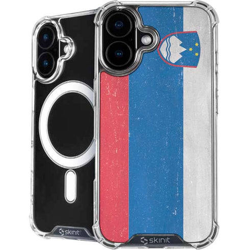 Slovenia Flag Distressed iPhone 16 MagSafe Case