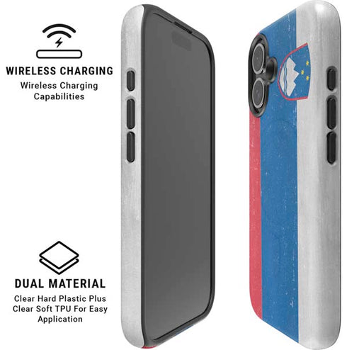 Slovenia Flag Distressed iPhone 16 Magsafe Impact Case