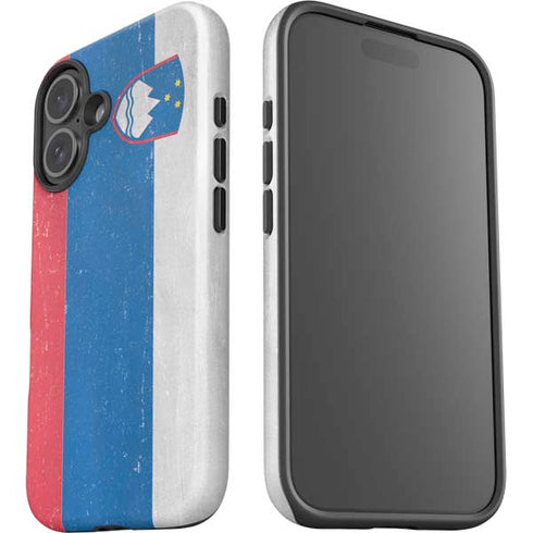 Slovenia Flag Distressed iPhone 16 Plus Impact Case