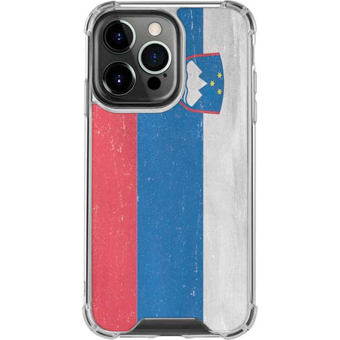 Slovenia Flag Distressed iPhone 16 Pro Clear Case