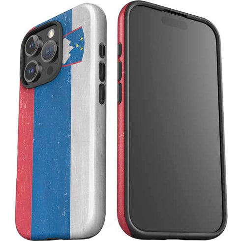 Slovenia Flag Distressed iPhone 16 Pro Impact Case