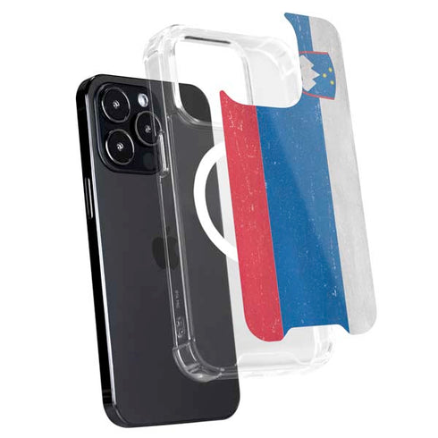 Slovenia Flag Distressed iPhone 16 Pro MagSafe Case