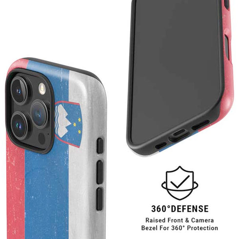 Slovenia Flag Distressed iPhone 16 Pro Magsafe Impact Case