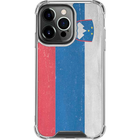 Slovenia Flag Distressed iPhone 16 Pro Max Clear Case