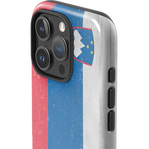 Slovenia Flag Distressed iPhone 16 Pro Max Impact Case
