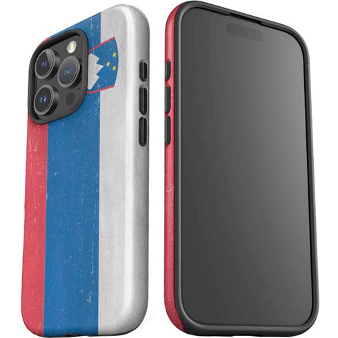 Slovenia Flag Distressed iPhone 16 Pro Max Impact Case