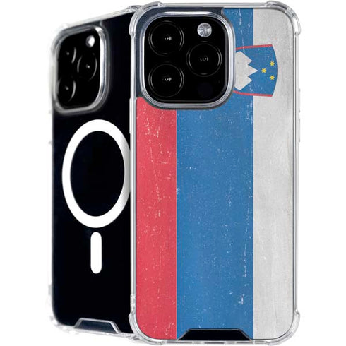 Slovenia Flag Distressed iPhone 16 Pro Max MagSafe Case