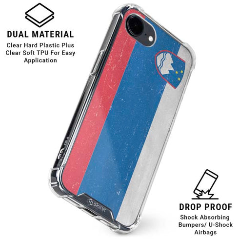 Slovenia Flag Distressed iPhone 16e Clear Case
