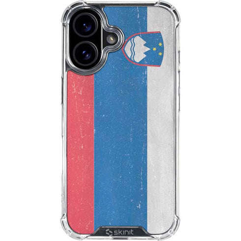 Slovenia Flag Distressed iPhone 17 Clear Case