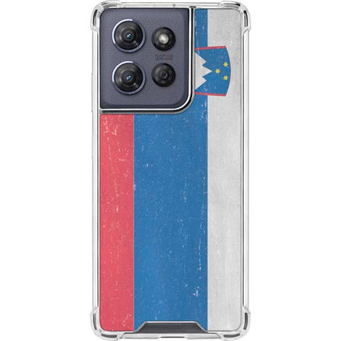 Slovenia Flag Distressed Moto G 5G (2025) Clear Case