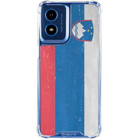Slovenia Flag Distressed Moto G Play 4G (2024) Clear Case